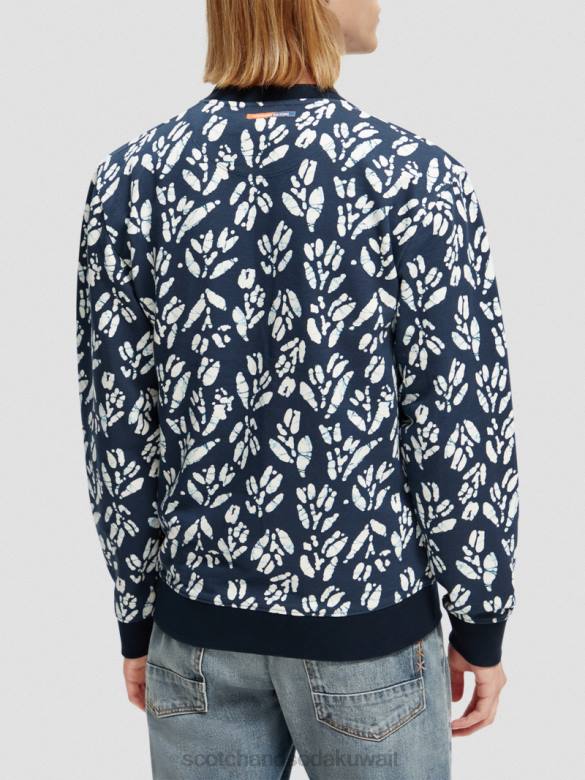 ملابس Scotch & Soda سترة مطبوعة من القطن العضوي التحرير والسرد و رجال N0V4525