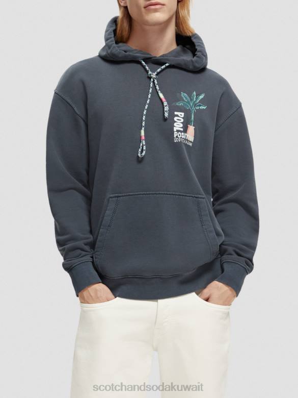 ملابس Scotch & Soda هوديي عمل فني مصبوغ بالملابس القوات البحرية رجال N0V4529