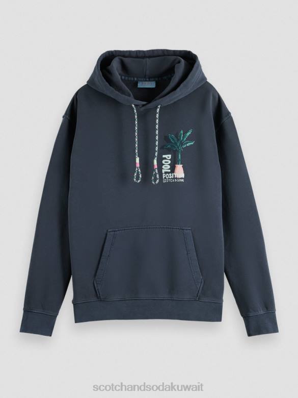 ملابس Scotch & Soda هوديي عمل فني مصبوغ بالملابس القوات البحرية رجال N0V4529