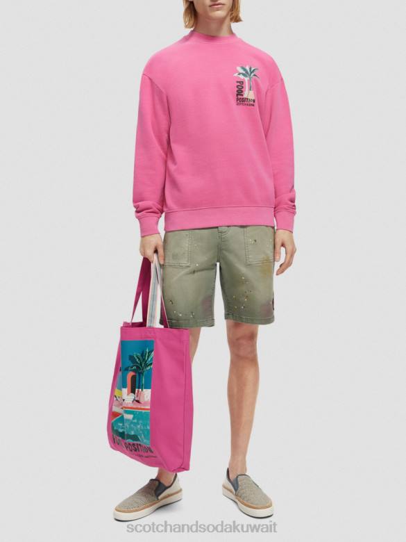 ملابس Scotch & Soda سترة عمل فني مصبوغة بالملابس الكرز رجال N0V4531