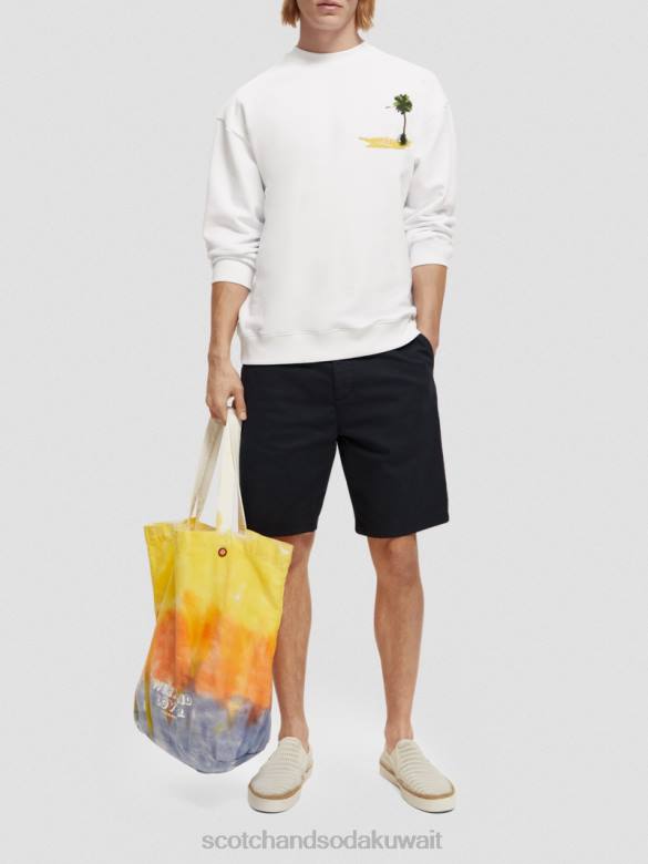 ملابس Scotch & Soda سترة عمل فني مصبوغة بالملابس أبيض رجال N0V4532