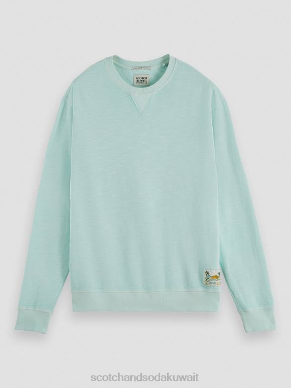 ملابس Scotch & Soda قميص من النوع الثقيل مصبوغ الملابس نعناع رجال N0V4537