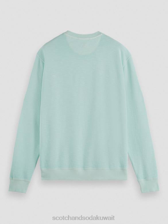 ملابس Scotch & Soda قميص من النوع الثقيل مصبوغ الملابس نعناع رجال N0V4537