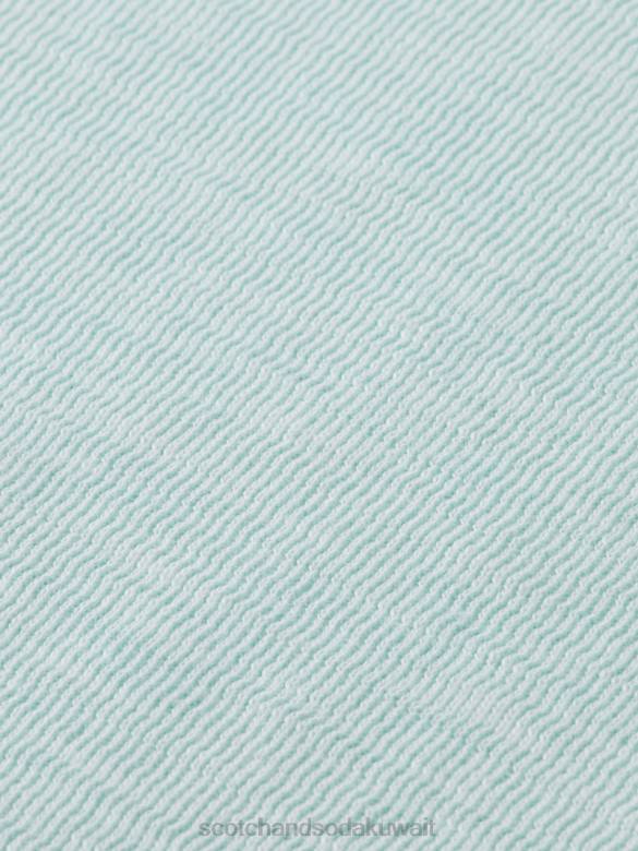 ملابس Scotch & Soda قميص من النوع الثقيل مصبوغ الملابس نعناع رجال N0V4537
