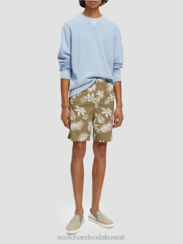 ملابس Scotch & Soda قميص من النوع الثقيل مصبوغ الملابس البحر الأزرق رجال N0V4538