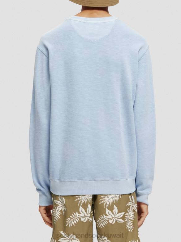ملابس Scotch & Soda قميص من النوع الثقيل مصبوغ الملابس البحر الأزرق رجال N0V4538