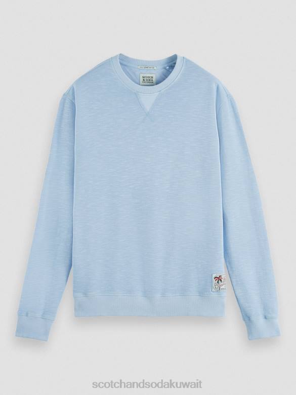 ملابس Scotch & Soda قميص من النوع الثقيل مصبوغ الملابس البحر الأزرق رجال N0V4538