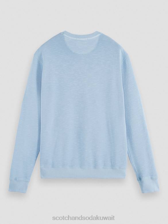 ملابس Scotch & Soda قميص من النوع الثقيل مصبوغ الملابس البحر الأزرق رجال N0V4538