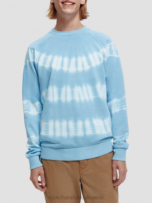 ملابس Scotch & Soda سترة مصبوغة بقصة مريحة سماء رجال N0V4546