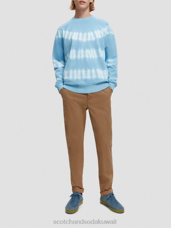 ملابس Scotch & Soda سترة مصبوغة بقصة مريحة سماء رجال N0V4546
