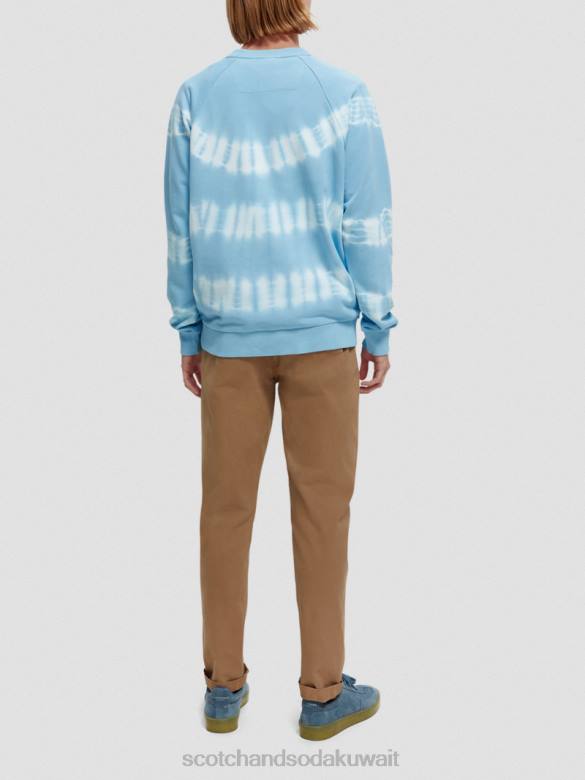 ملابس Scotch & Soda سترة مصبوغة بقصة مريحة سماء رجال N0V4546