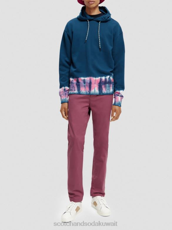 ملابس Scotch & Soda سترة بغطاء رأس مصبوغة من القطن العضوي التحرير والسرد أ رجال N0V4549