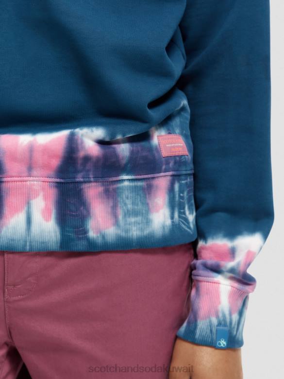 ملابس Scotch & Soda سترة بغطاء رأس مصبوغة من القطن العضوي التحرير والسرد أ رجال N0V4549