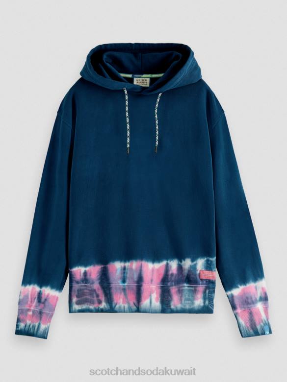ملابس Scotch & Soda سترة بغطاء رأس مصبوغة من القطن العضوي التحرير والسرد أ رجال N0V4549