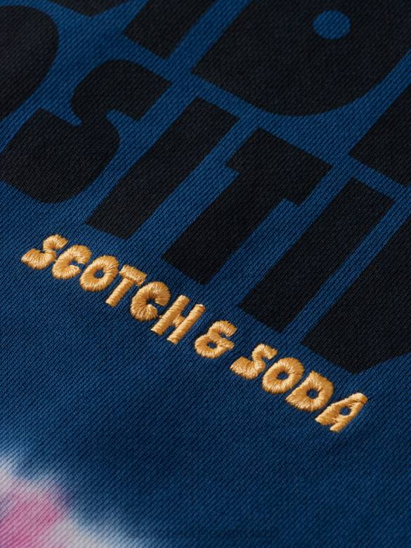 ملابس Scotch & Soda سترة بغطاء رأس مصبوغة من القطن العضوي التحرير والسرد أ رجال N0V4549
