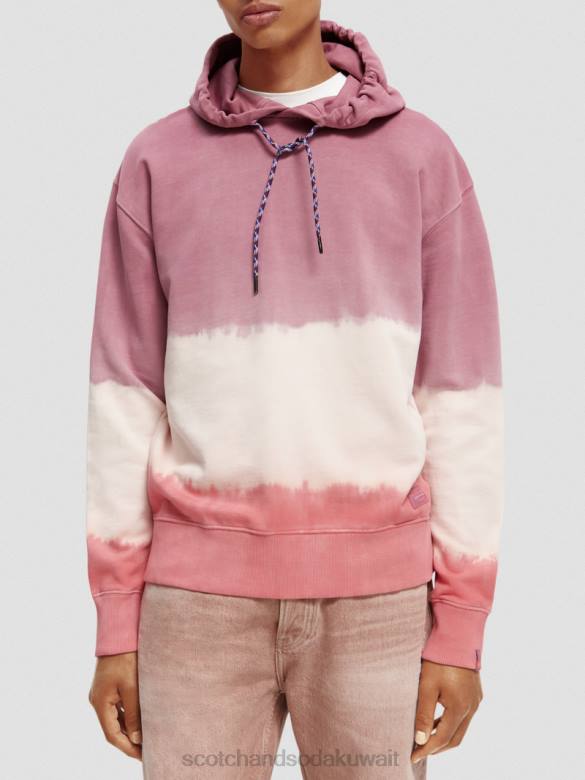 ملابس Scotch & Soda سترة بغطاء رأس مصبوغة من القطن العضوي التحرير والسرد د رجال N0V4550