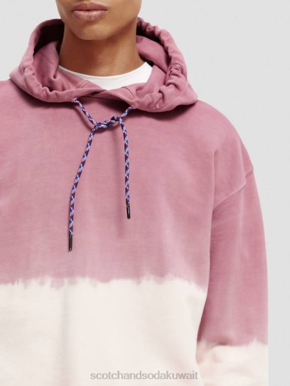 ملابس Scotch & Soda سترة بغطاء رأس مصبوغة من القطن العضوي التحرير والسرد د رجال N0V4550
