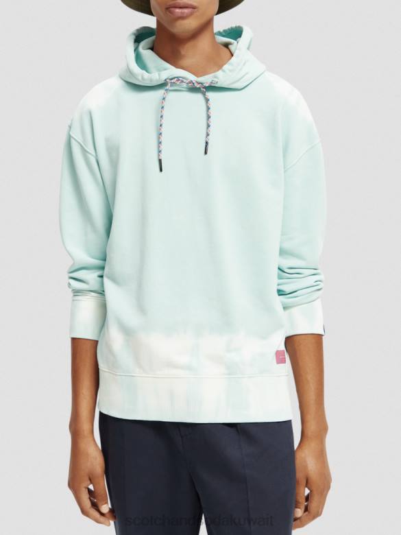 ملابس Scotch & Soda سترة بغطاء رأس مصبوغة من القطن العضوي التحرير والسرد ج رجال N0V4551