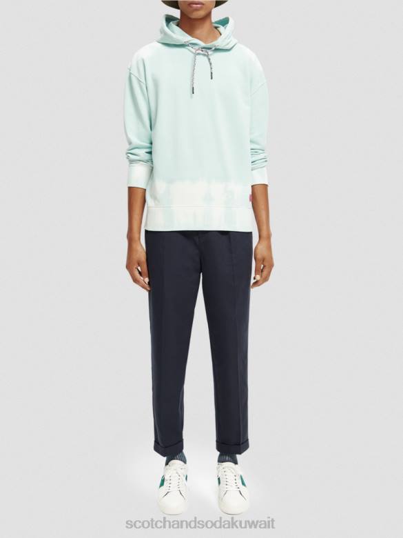 ملابس Scotch & Soda سترة بغطاء رأس مصبوغة من القطن العضوي التحرير والسرد ج رجال N0V4551