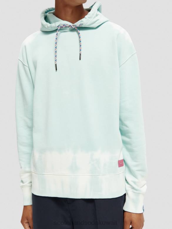 ملابس Scotch & Soda سترة بغطاء رأس مصبوغة من القطن العضوي التحرير والسرد ج رجال N0V4551