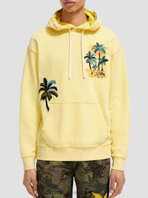 ملابس Scotch & Soda هوديي عمل فني مريح شروق الشمس رجال N0V4552