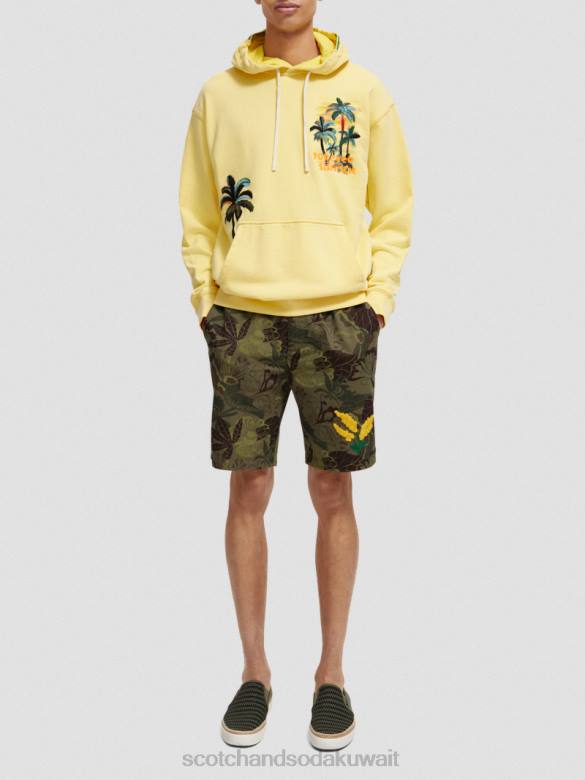 ملابس Scotch & Soda هوديي عمل فني مريح شروق الشمس رجال N0V4552