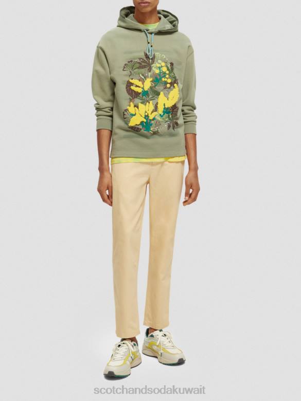 ملابس Scotch & Soda هوديي عمل فني مريح جيش رجال N0V4555