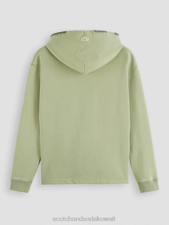 ملابس Scotch & Soda هوديي عمل فني مريح جيش رجال N0V4555