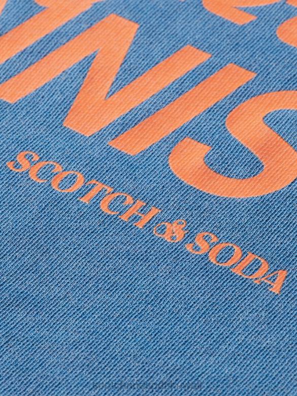ملابس Scotch & Soda قميص من النوع الثقيل مصبوغ الملابس ريفييرا الأزرق رجال N0V4556