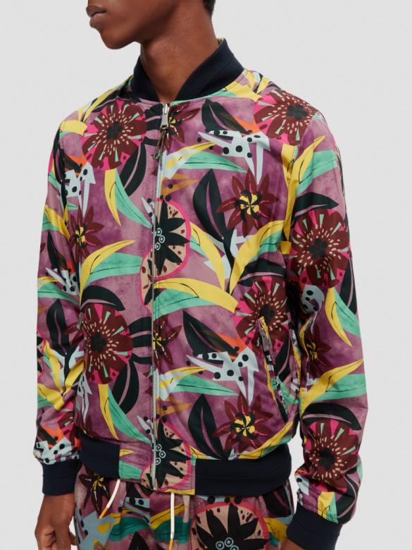 ملابس Scotch & Soda سترة بومبر مطبوعة ذات وجهين التحرير والسرد أ رجال N0V4562