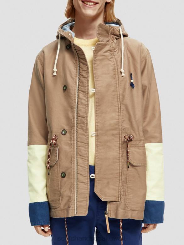 ملابس Scotch & Soda سترة من القطن العضوي بألوان متباينة التحرير والسرد أ رجال N0V4567