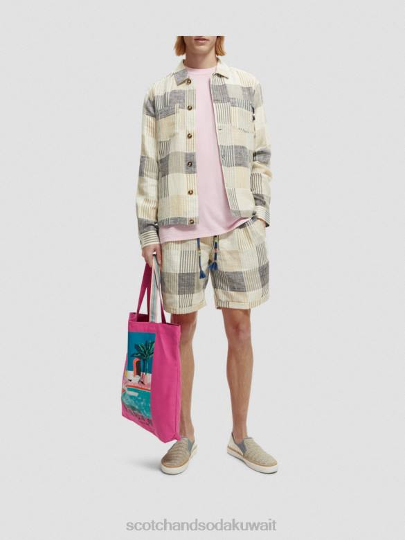 ملابس Scotch & Soda قميص جاكار بمربعات الاختيار الأزرق رجال N0V4568