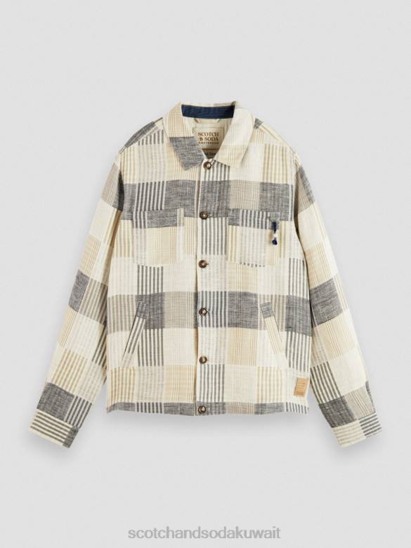 ملابس Scotch & Soda قميص جاكار بمربعات الاختيار الأزرق رجال N0V4568