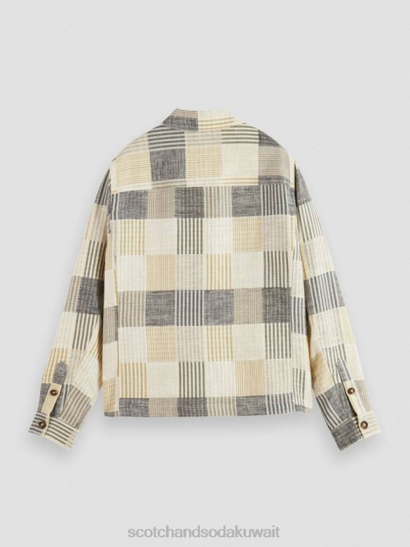 ملابس Scotch & Soda قميص جاكار بمربعات الاختيار الأزرق رجال N0V4568