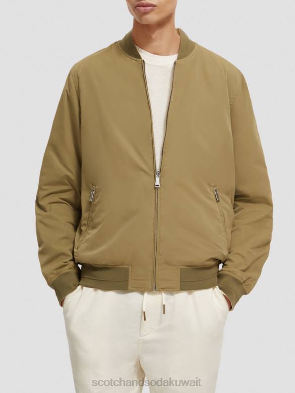 ملابس Scotch & Soda سترة بومبر ذات وجهين الكاكي رجال N0V4574