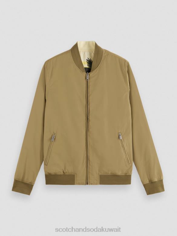 ملابس Scotch & Soda سترة بومبر ذات وجهين الكاكي رجال N0V4574