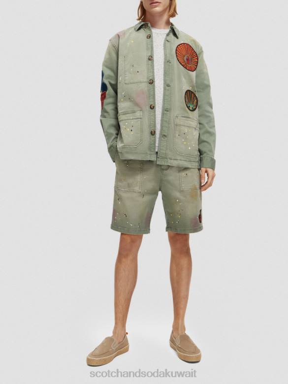 ملابس Scotch & Soda سترة فائدة العمل الفني التصحيح جيش رجال N0V4575