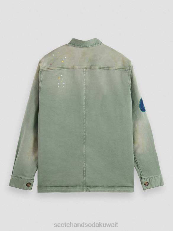 ملابس Scotch & Soda سترة فائدة العمل الفني التصحيح جيش رجال N0V4575