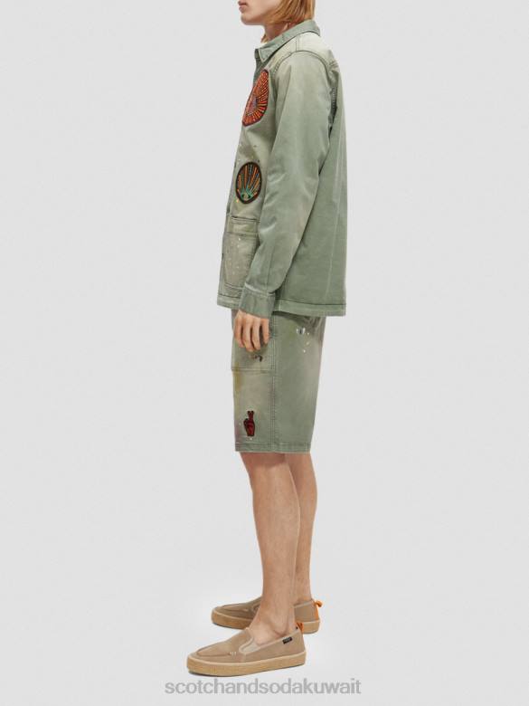 ملابس Scotch & Soda سترة فائدة العمل الفني التصحيح جيش رجال N0V4575