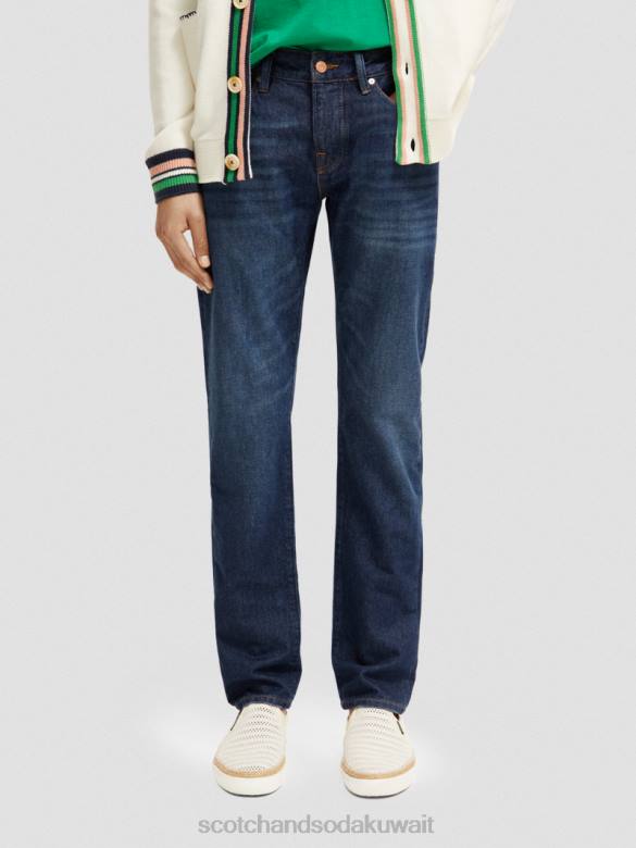 ملابس Scotch & Soda رالستون جينز عادي بقصة ضيقة قطرة المطر مظلمة رجال N0V4579