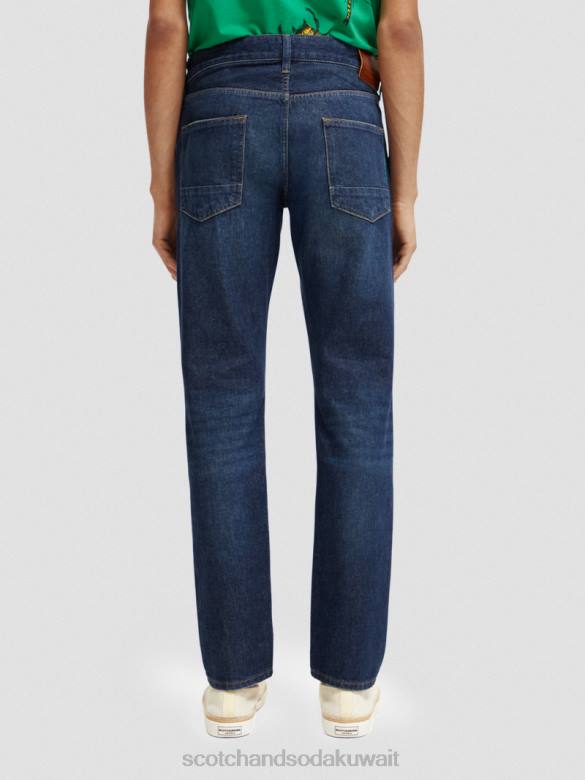 ملابس Scotch & Soda رالستون جينز عادي بقصة ضيقة قطرة المطر مظلمة رجال N0V4579