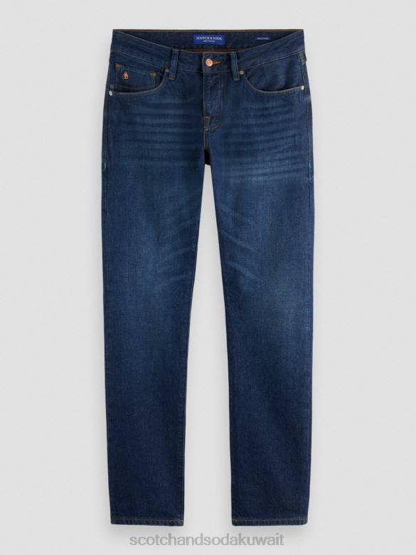 ملابس Scotch & Soda رالستون جينز عادي بقصة ضيقة قطرة المطر مظلمة رجال N0V4579
