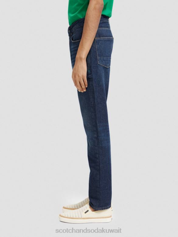 ملابس Scotch & Soda رالستون جينز عادي بقصة ضيقة قطرة المطر مظلمة رجال N0V4579