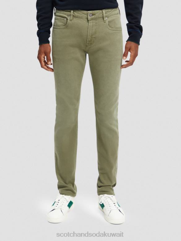 ملابس Scotch & Soda الجينز المصبوغ ذو المقاس النحيف للغاية الأخضر العسكري رجال N0V4582