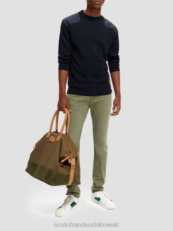 ملابس Scotch & Soda الجينز المصبوغ ذو المقاس النحيف للغاية الأخضر العسكري رجال N0V4582