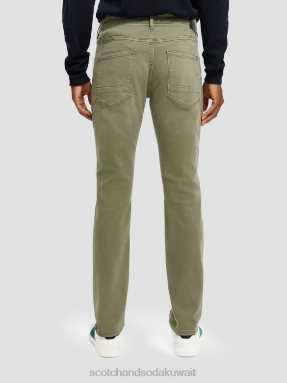 ملابس Scotch & Soda الجينز المصبوغ ذو المقاس النحيف للغاية الأخضر العسكري رجال N0V4582