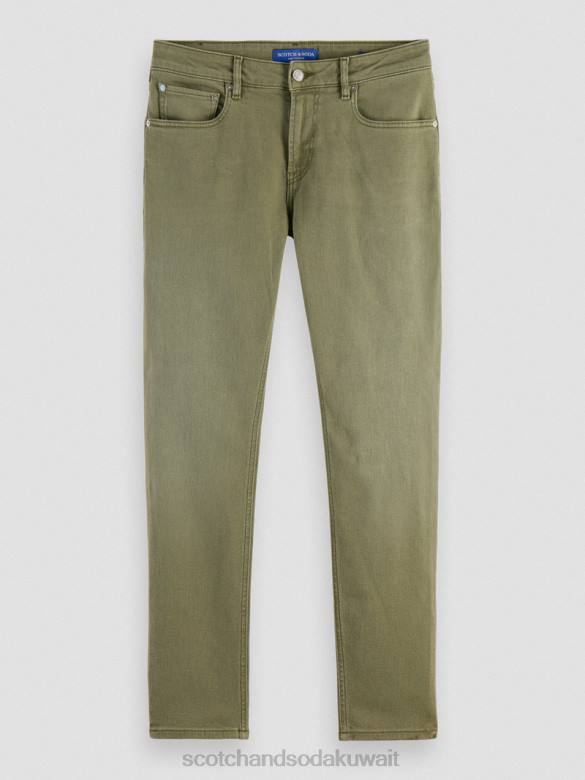 ملابس Scotch & Soda الجينز المصبوغ ذو المقاس النحيف للغاية الأخضر العسكري رجال N0V4582
