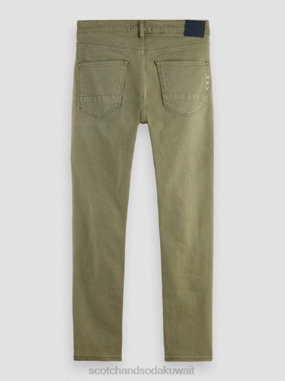 ملابس Scotch & Soda الجينز المصبوغ ذو المقاس النحيف للغاية الأخضر العسكري رجال N0V4582