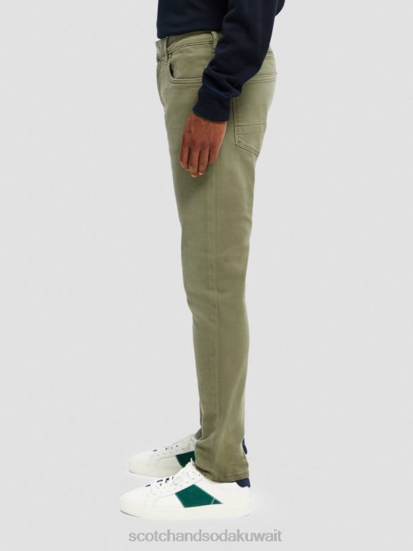 ملابس Scotch & Soda الجينز المصبوغ ذو المقاس النحيف للغاية الأخضر العسكري رجال N0V4582