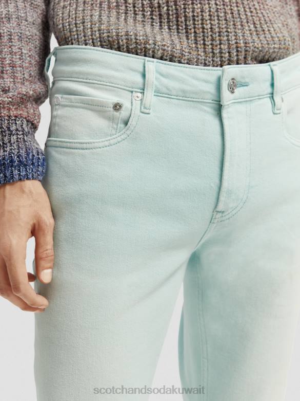 ملابس Scotch & Soda الجينز المصبوغ ذو المقاس النحيف للغاية نعناع رجال N0V4583